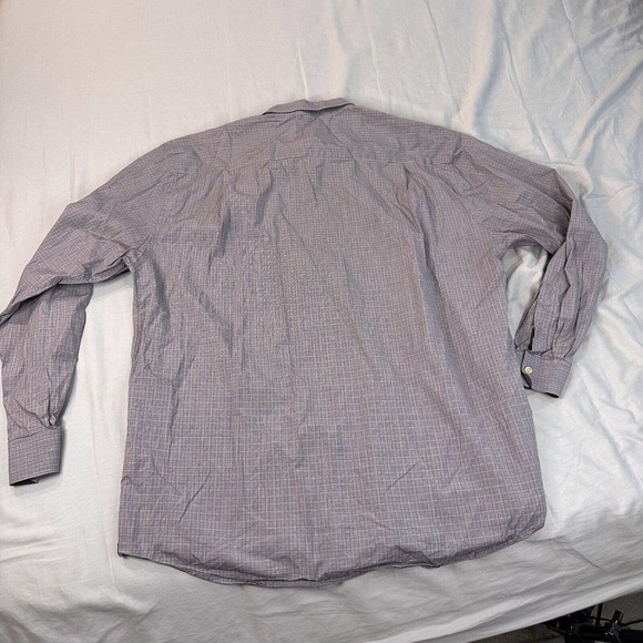 Hickey Freeman Shirt Men’s Xxl Button Up Gray Check Plaid Long Sleeve - Picture 2 of 4